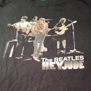 Men's Vintage Medium The Beatles Black Hey Jude Apple Corps Shirt Music Band
